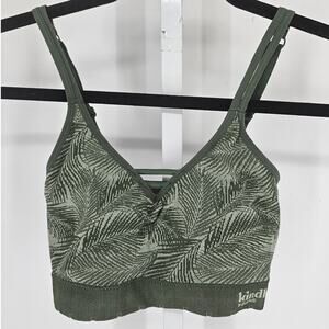 Kindly Yours Womens Sz M Seamless Lightly Padded rBa Green Palm Leaf Print